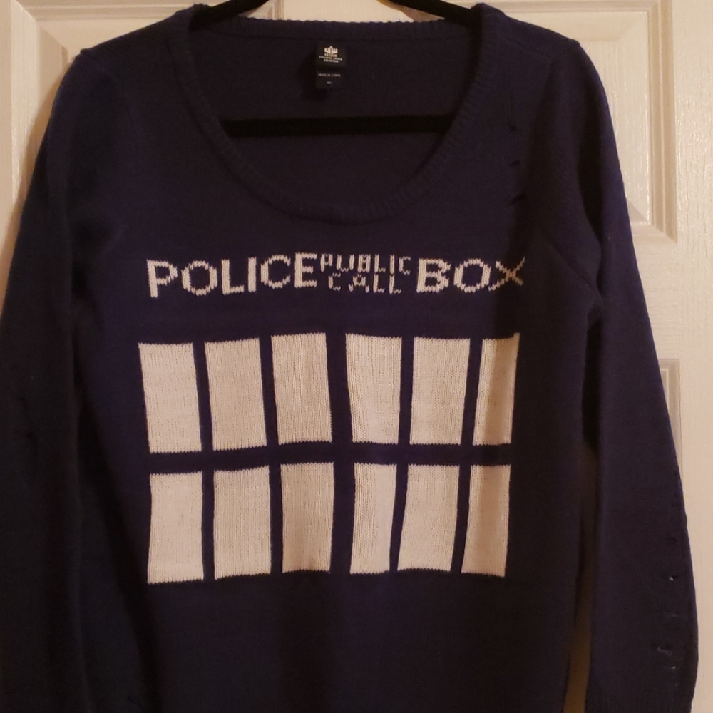 Doctor Who torrid BBC distressed sweater